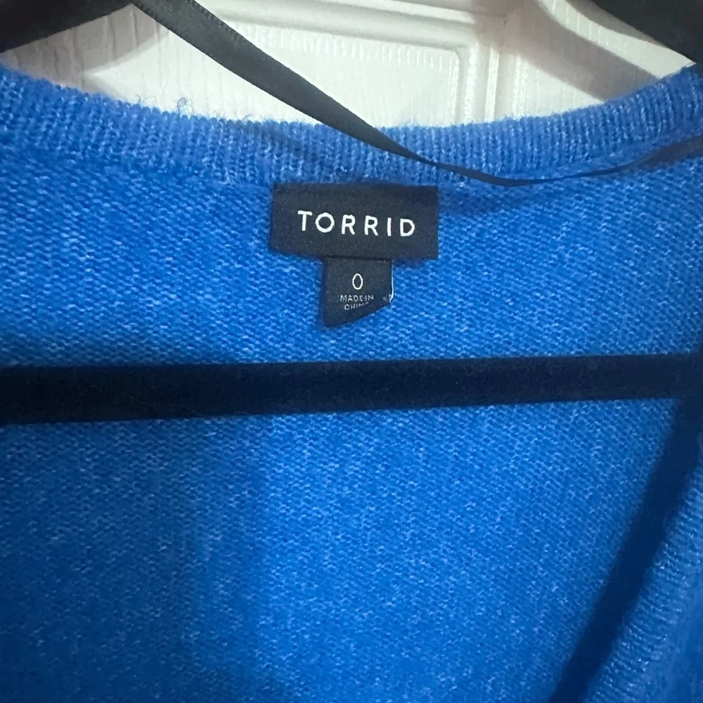 Torrid V-Neck Blue Sweater - Picture 2 of 4